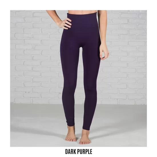Bauchregulierende Thermo Leggings - Fleecefutter - Dark Purple/dunkel-lila